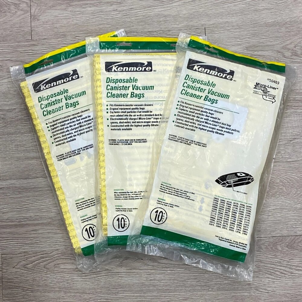 30 Bags Genuine Kenmore Canister Vacuum Cleaner Bags 50403 Micro Liner NEW
